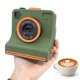 Camera Shaped Latte Art Stencil Retro Coffee Tool for Cafe Barista Green