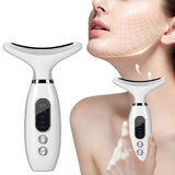 Facial Massager for Face and Neck with LED and Vibration Milky White