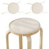 2 PCS 38CM Round Sponge Chair Cushions with Ties for Stools Beige