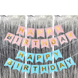 Set of 3Pcs 2M Fringe Curtain Backdrop Curtain Photo Booth Props Streamers Party Decorations Silver