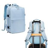 Travel Backpack Airline Carry On Backpack Water Resistant Sports Luggage Bag with Shoe Compartment Blue