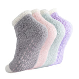 4 Pairs of Women Soft Warm Indoor Socks Stretchy Cozy Home Slipper Socks