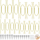14Pcs Plate Hangers for Wall Display Invisible Stainless Steel Plate Holders with Wall Hooks