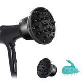 Universal Hair Dryer Diffuser Attachment for Curly and Wavy Hair with Scalp Massage Brush