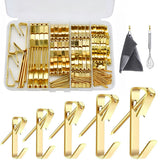 136 PCS Picture Hanging Kit Metal Picture Hanging Hooks with Nails on Drywall