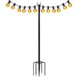 Outdoor String Light Pole Metal Support Stake for Garden Patio
