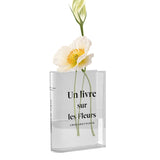 Book Vase for Flowers Room Decor Clear Flower Vase Bookshelf Bedroom Home Office Decor Style 4