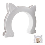 White Cat Ear Pet Door Frame for Interior Doors Cute and Easy Indoor Access