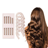6Pcs Set Heatless Hair Curlers Flexible Hair Curling Rods Overnight Curls Hair Styling Tools Champagne