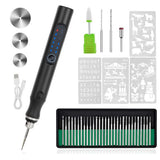Electric Micro Engraving Pen Kit USB Rechargeable DIY Engraving Tool Black