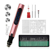 Electric Micro Engraving Pen Kit USB Rechargeable DIY Engraving Tool Pink