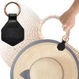 Magnetic Hat Clip for Travel PU Leather Hands Free Sunhat Clip on Bag Luggage Backpack Bag Accessory Black