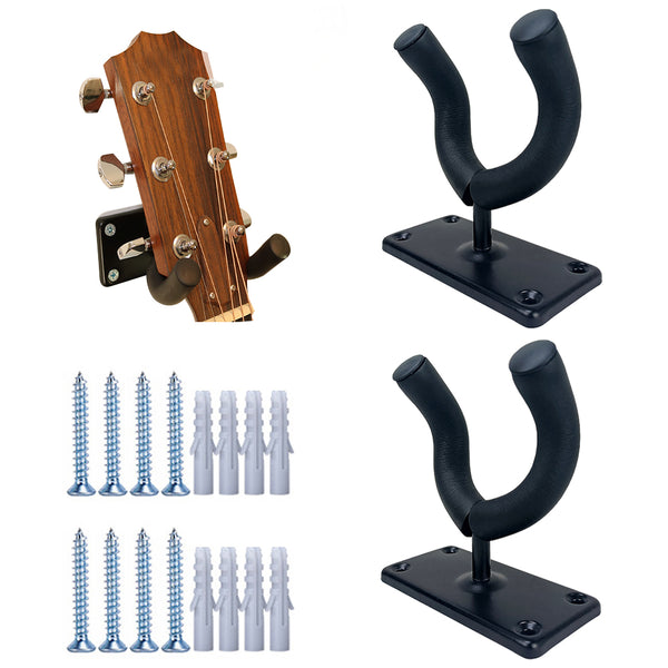2 Pcs Wall Mount Guitar Hanger Guitar Holder Rack Instrument Display Bracket Rectangle