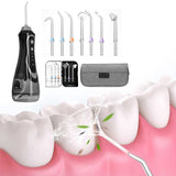 Cordless Electric Water Flosser Oral Irrigator Teeth Cleaning Device Teeth Cleaner with 7 Jet Tips Black