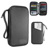 RFID Travel Passport Holder Passport Wallet for Family Black