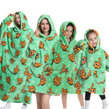 Oversize Hooded Blanket Wearable Printed Hoodie Green