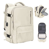 Sport Backpack Travel Rucksack Duffel Shoulder Hiking Camping Bag with Shoe Compartment Beige