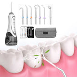 Cordless Electric Water Flosser Oral Irrigator Teeth Cleaning Device Teeth Cleaner with 7 Jet Tips White