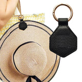 Magnetic Hat Clip for Travel PU Leather Hands Free Sunhat Clip on Bag Luggage Backpack Bag Accessory Black