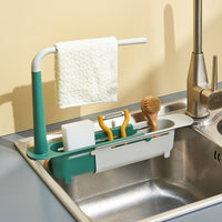 Telescopic Sink Rack Holder Expandable Storage Drain Basket for Home Kitchen