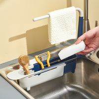 Telescopic Sink Rack Holder Expandable Storage Drain Basket for Home Kitchen