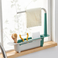 Telescopic Sink Rack Holder Expandable Storage Drain Basket for Home Kitchen