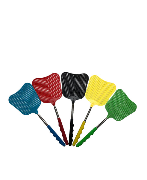 10 Pack Manual Telescopic Flyswatter with Stainless Steel Pole