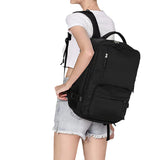 Sport Backpack Travel Rucksack Duffel Shoulder Hiking Camping Bag with Shoe Compartment Black
