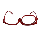 2Pcs Rotatable Magnifying Reading Flip Eyeglasses Foldable Women Reading Glasses Make Up Spectacles-4.0 Positive Diopter