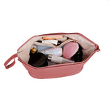 PU Leather Makeup Bag Double Layer Cosmetic Bag Travel Makeup Bag Pink