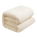 Flannel Blanket Soft Warm Throw Blanket Beige