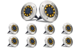 4/8/12/24 Pcs YellowLight LED Solar Lights Ground Floor Decking Patio Outdoor Garden Path Disk Lamp