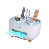 Multifunction Tissue Box Cover Table Napkin Paper Case for Bathroom Blue