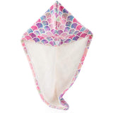 Fish Scales Style Print Microfiber Hair Drying Cap Pink