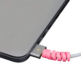 40 Pieces Cable Protector Spiral Phone Charge Cable Saver Pink
