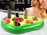 Inflatable Floating Drink Holder with 8 Holes Pool Drink Can Holder-Avocado