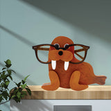 Animal Eyeglasses Holder Eyes Glasses Display Stand Wooden Eyeglasses Holder Home Desktop Decor Style 3