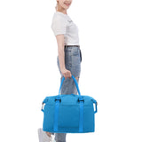 FancyGrab 2Pcs Travel Duffel Bag and Makeup Bag Set Weekender Bag Fitness Gym Bag with Wet Pocket Blue