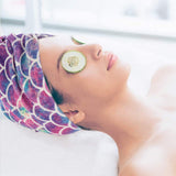 Fish Scales Style Print Microfiber Hair Drying Cap Yellow