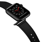 Genuine Leather Watch Band Compatible with Apple Watch 42/44mm-Black