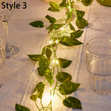 10-Meter 100LED Artificial Ivy Leaves Light String Battery-powered Light String-Style 3