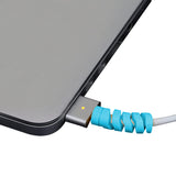 40 Pieces Cable Protector Spiral Phone Charge Cable Saver Blue
