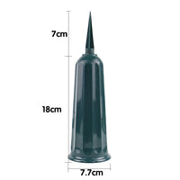 4Pcs Cemetery Memorial Vase with Spikes Grave Ground Stake Vase Resin Cones Flowers Holder for Grave Decoration Green