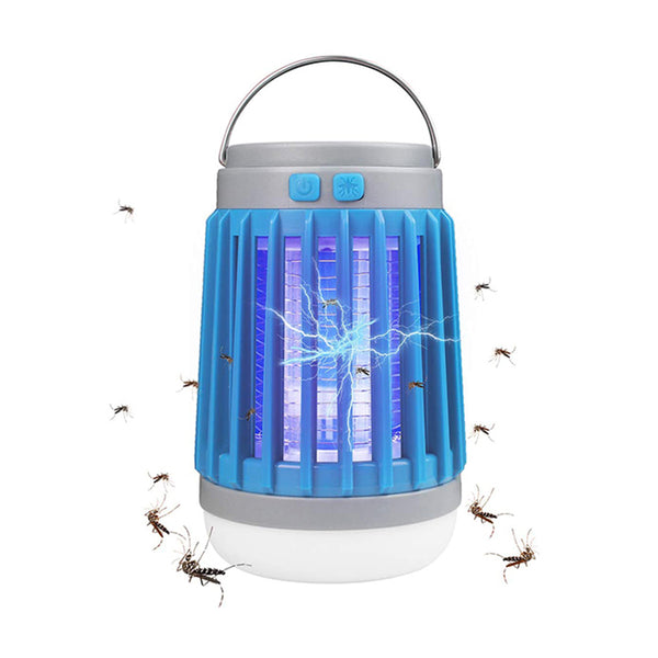 Solar Mosquito Killer Lamp USB Mosquito Camp Lamp Flashlight-Blue