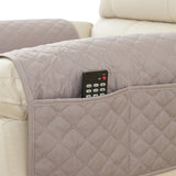 3 Piece Set Chaise Longue Pillow Pad Armrest Pad Washable Detachable Pad Armrest with Storage Pocket Light Gray