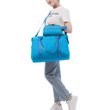 FancyGrab 2Pcs Travel Duffel Bag and Makeup Bag Set Weekender Bag Fitness Gym Bag with Wet Pocket Blue
