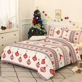 3pcs Christmas Quilt Duvet Cover King Size Bedding Set-Style 2