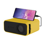 240P Mini Projector Portable Smart Projector Home Video Projector Yellow