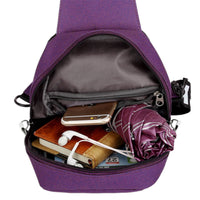 Outdoor Nylon Chest Bag Cross-Body Bag Purple