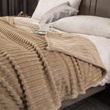 Flannel Blanket Soft Warm Throw Blanket Brown